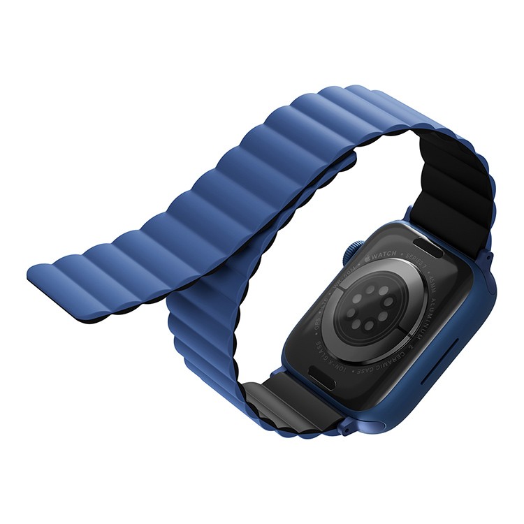 Ремешок Uniq Revix 45/49mm, Силикон, синий/черный часы наручные электронные с будильником d 5 8 см ремешок l 26 см 5 atm синий ремешок