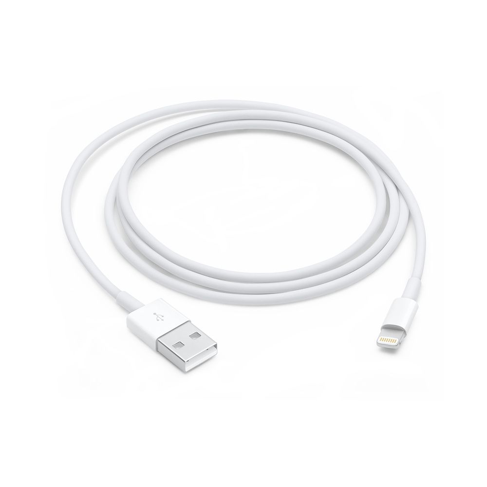 Кабель Apple USB / Lightning, 1м, белый кабель borofone bx18 lightning usb 2 4 а 1 м pvc оплётка белый