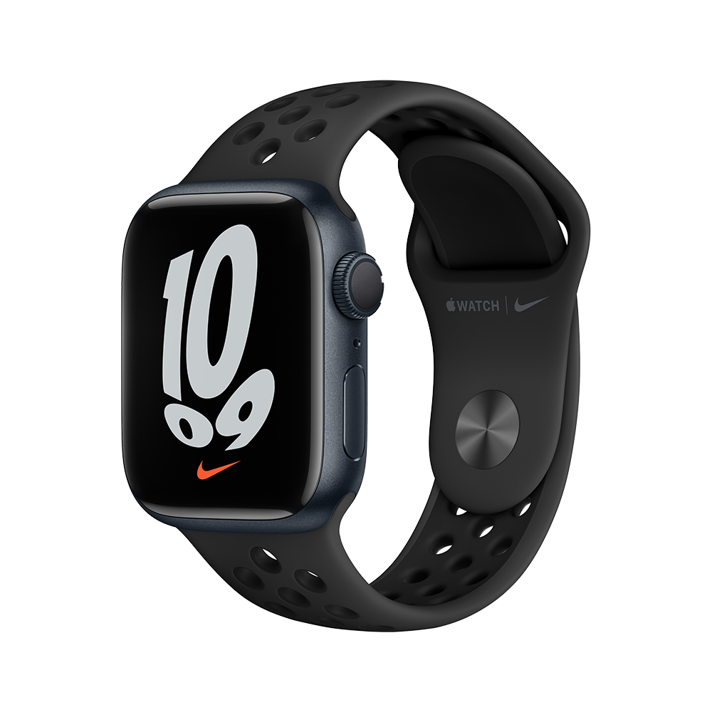 Apple Watch Nike Series 7 GPS 41mm (корпус - темная ночь, спортивный ремешок Nike цвета антрацитовый/черный, IP67/WR50)
Apple Watch Nike Series 7 GPS 41mm (корпус - темная ночь, спортивный ремешок Nike цвета антрацитовый/черный, IP67/WR50)