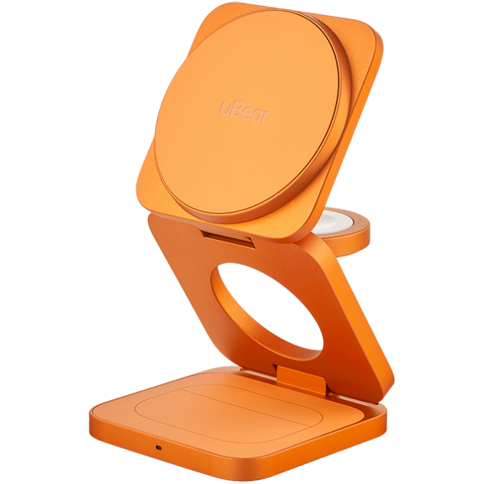 Зарядное устройство беспроводное uBear Balance Slim 3в1 Qi2, 25Вт, оранжевый