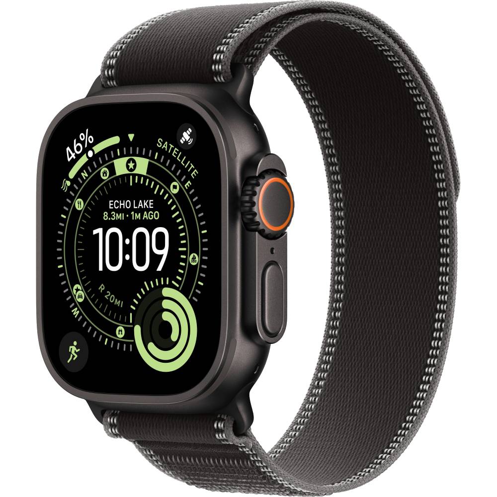 Смарт-часы Apple Watch Ultra 3 GPS + Cellular 49mm (Чёрный титан (Black Titanium), Trail Loop чёрный, размер M/L)