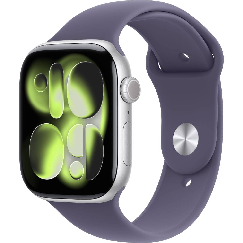 Смарт-часы Apple Watch Series 11 GPS 46mm (Серебристый (Silver), Sport Band фиолетовый, размер M/L)