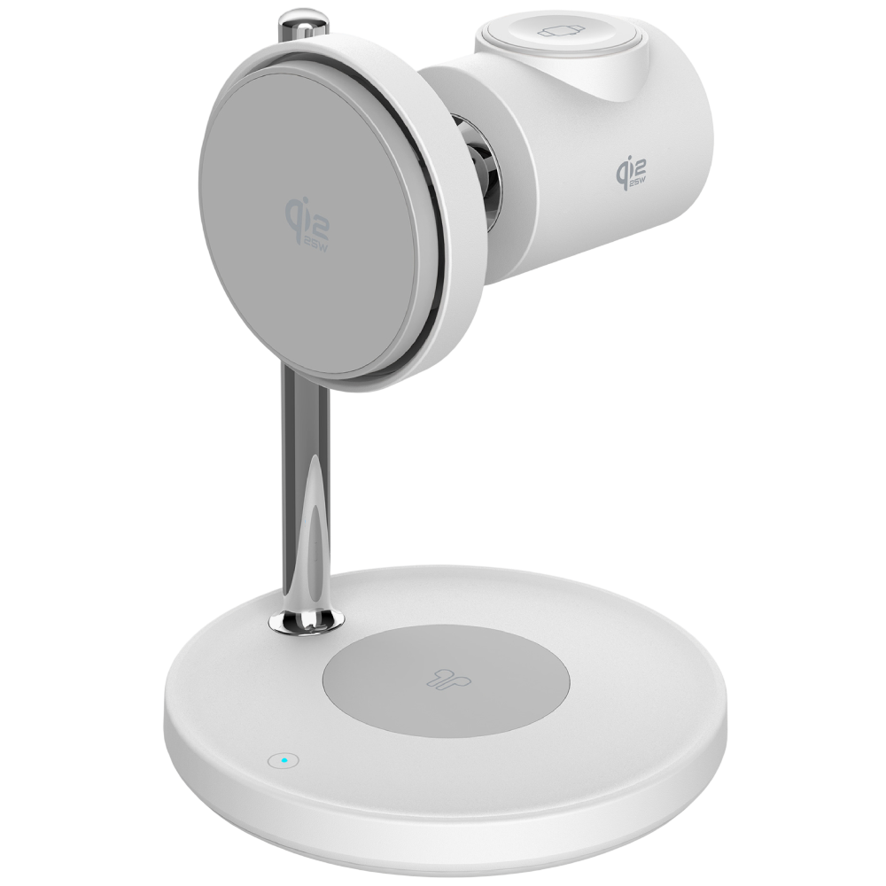 Зарядное устройство беспроводное Deppa 3 в 1 QI2.2 Max Power, 25Вт, белый