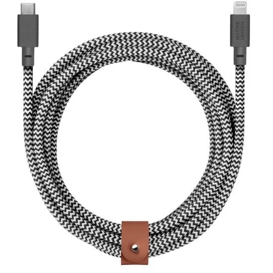 

Кабель Native Union Belt Cable USB-C / Lightning, 3м, зебра
