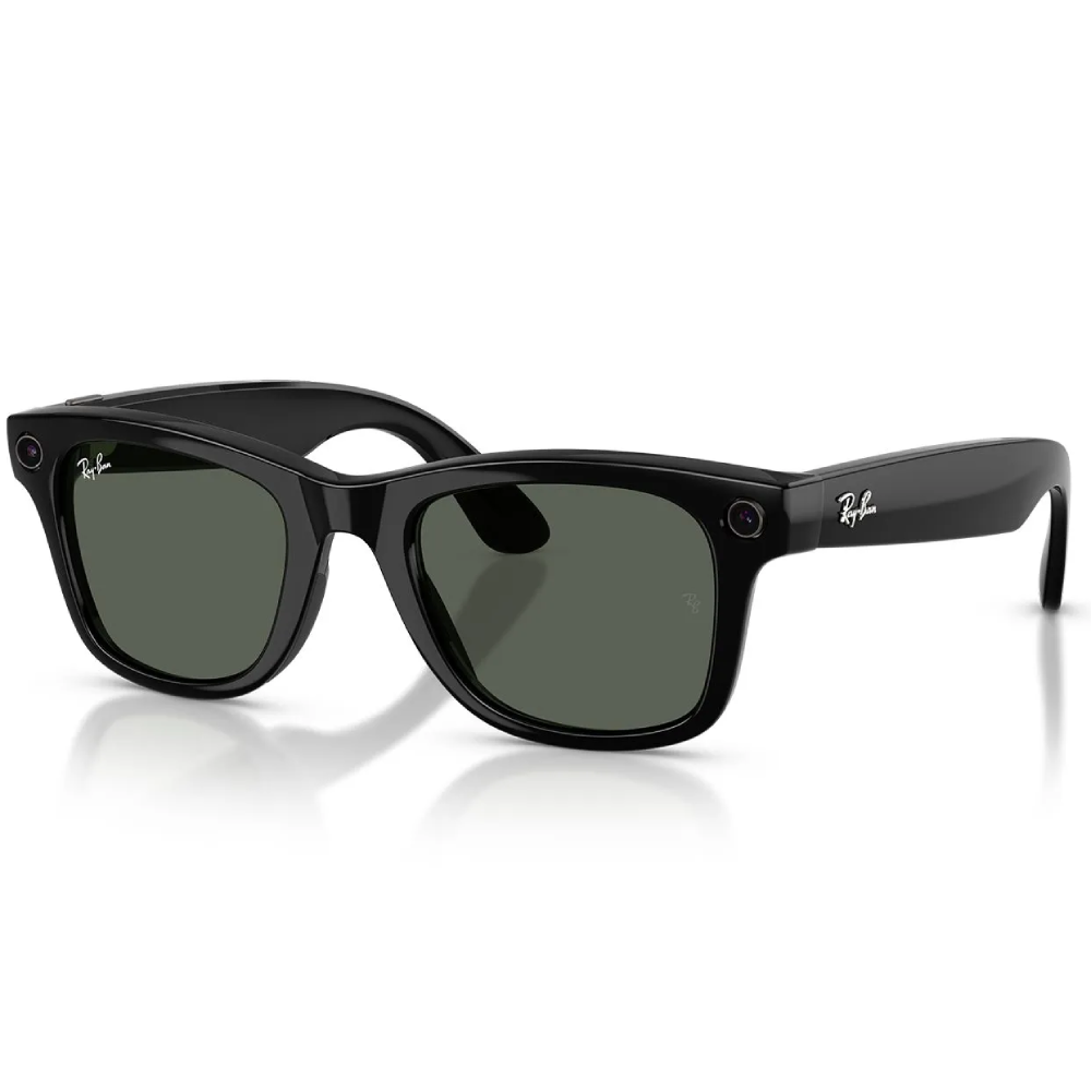 Умные очки Ray-Ban Wayfarer Black G15 Green M, черный