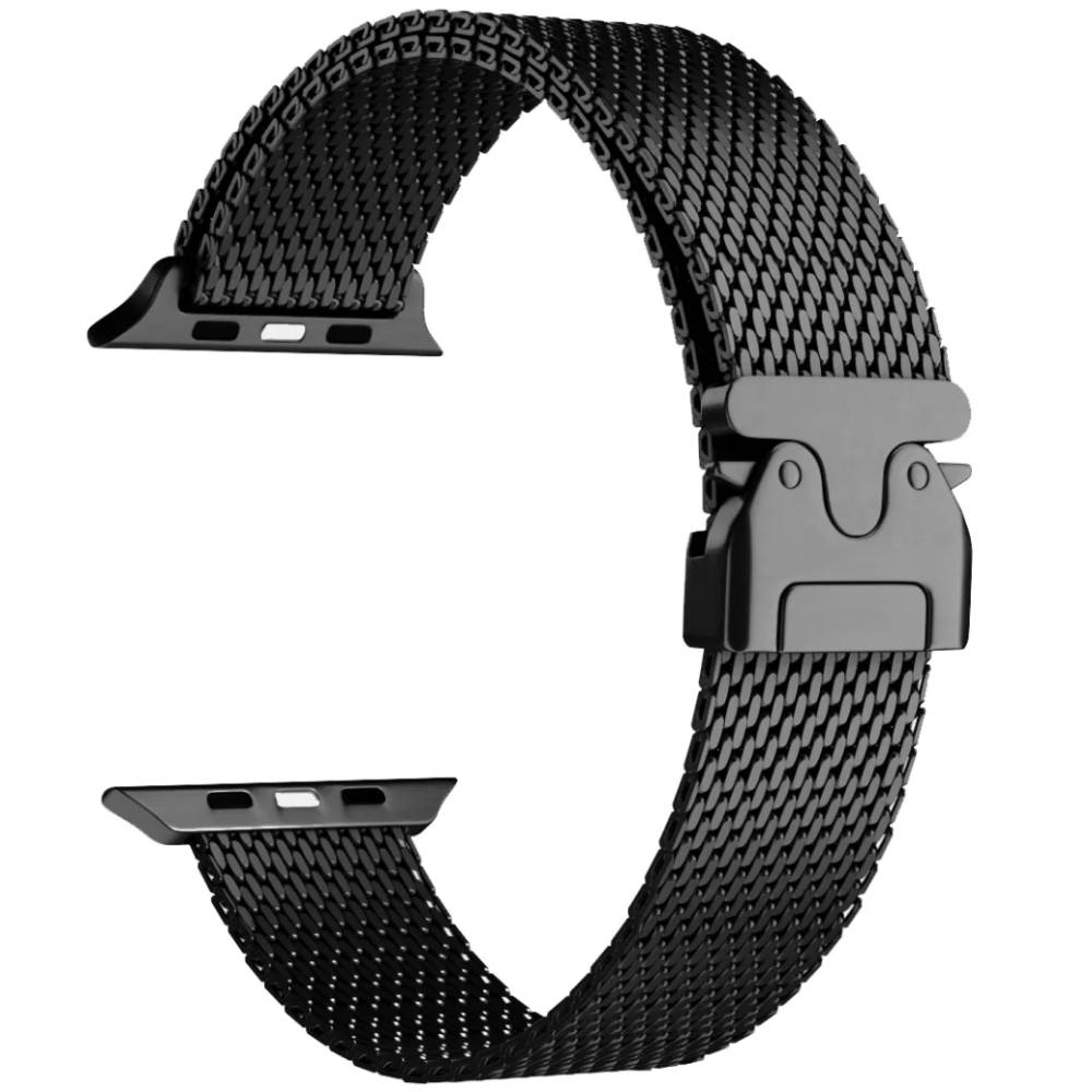 Ремешок Caweon Fiori для Apple Watch 44mm/45mm/46mm/49mm, нержавеющая сталь, черный