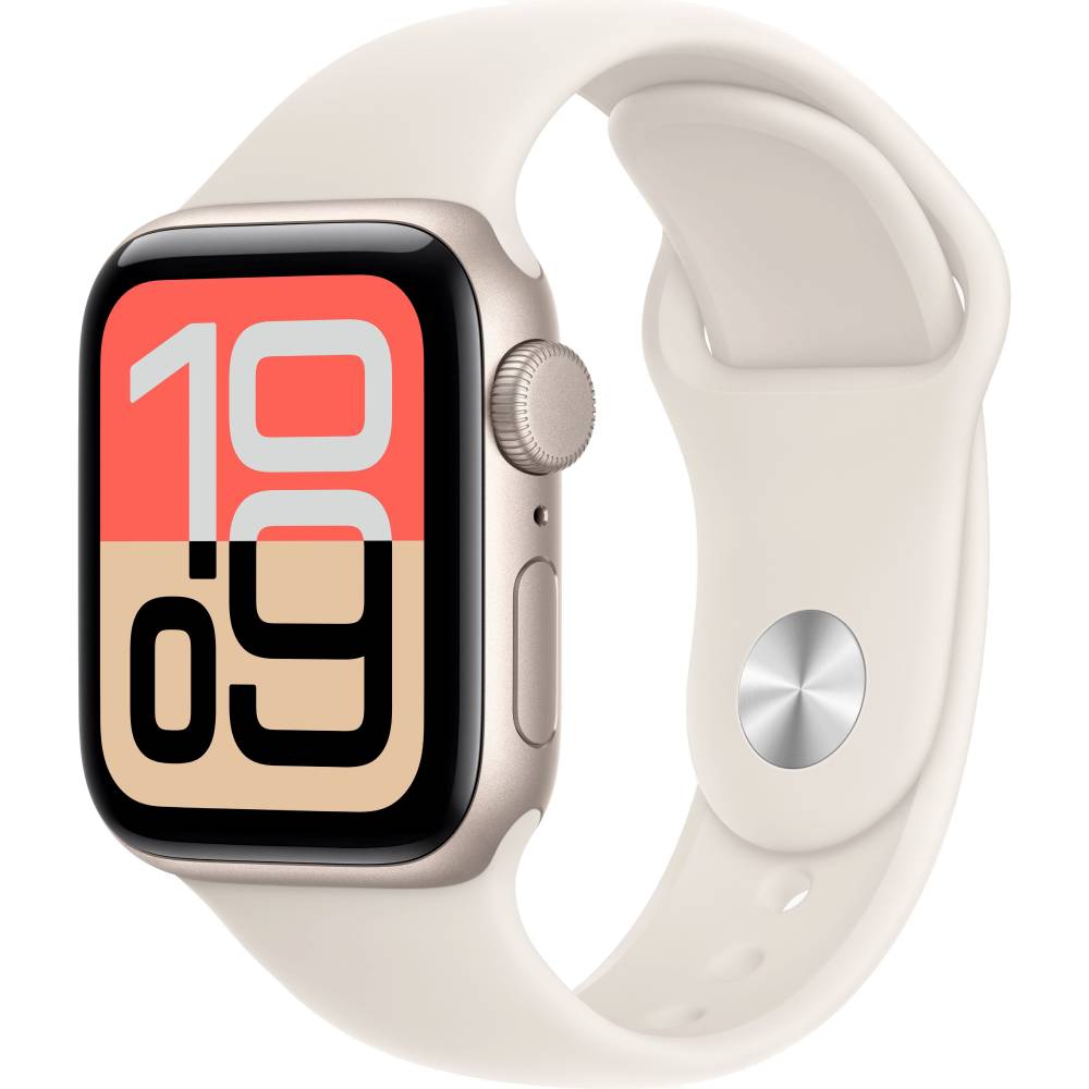 Смарт-часы Apple Watch SE 3 GPS 40mm (Сияющая звезда (Starlight), Sport Band сияющая звезда, размер S/M)