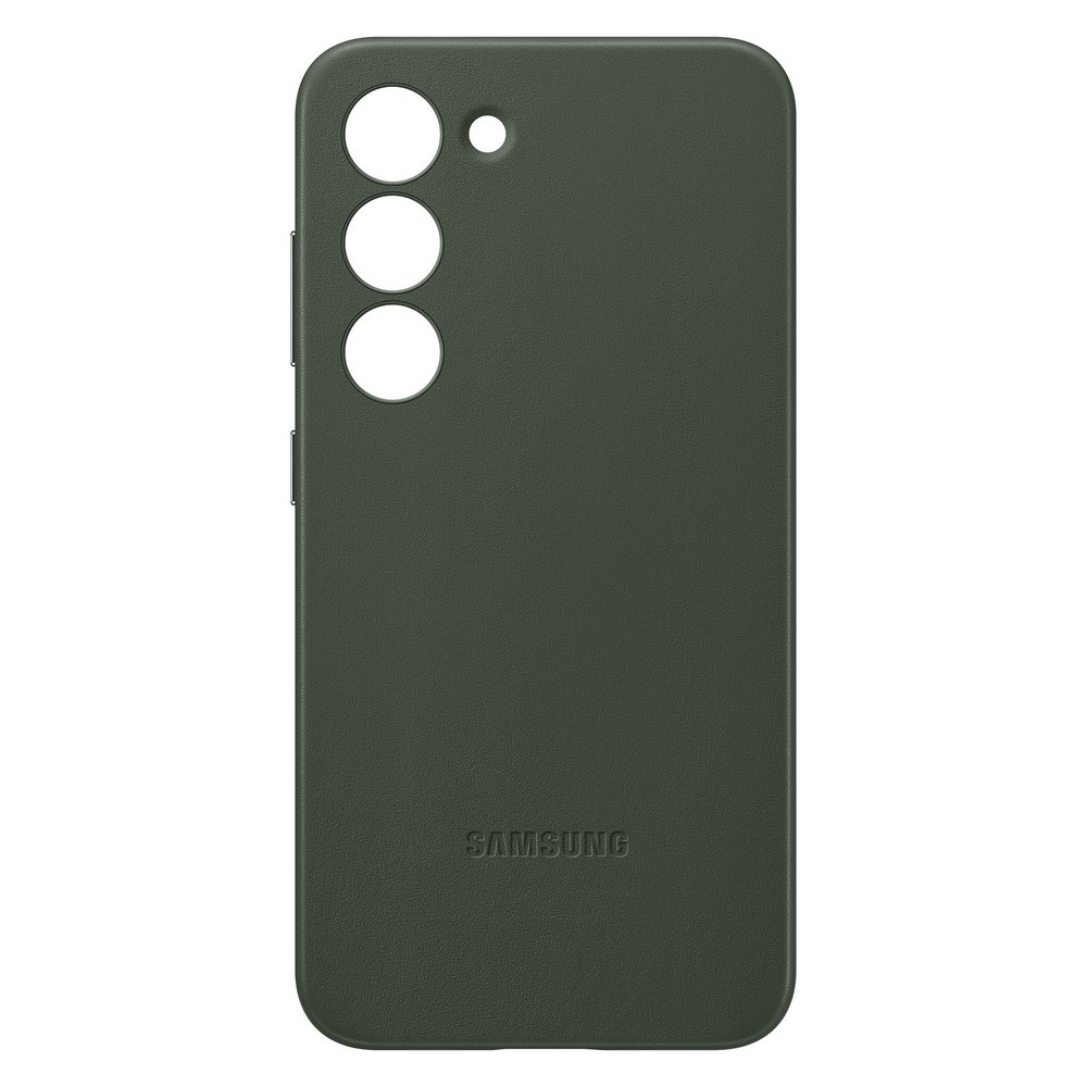 

Чехол-накладка Samsung Leather Case для Galaxy S23+, кожа/поликарбонат, зеленый