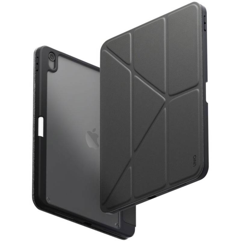 Чехол-книжка Uniq Moven для iPad 11 (2025), кожа/поликарбонат, серый