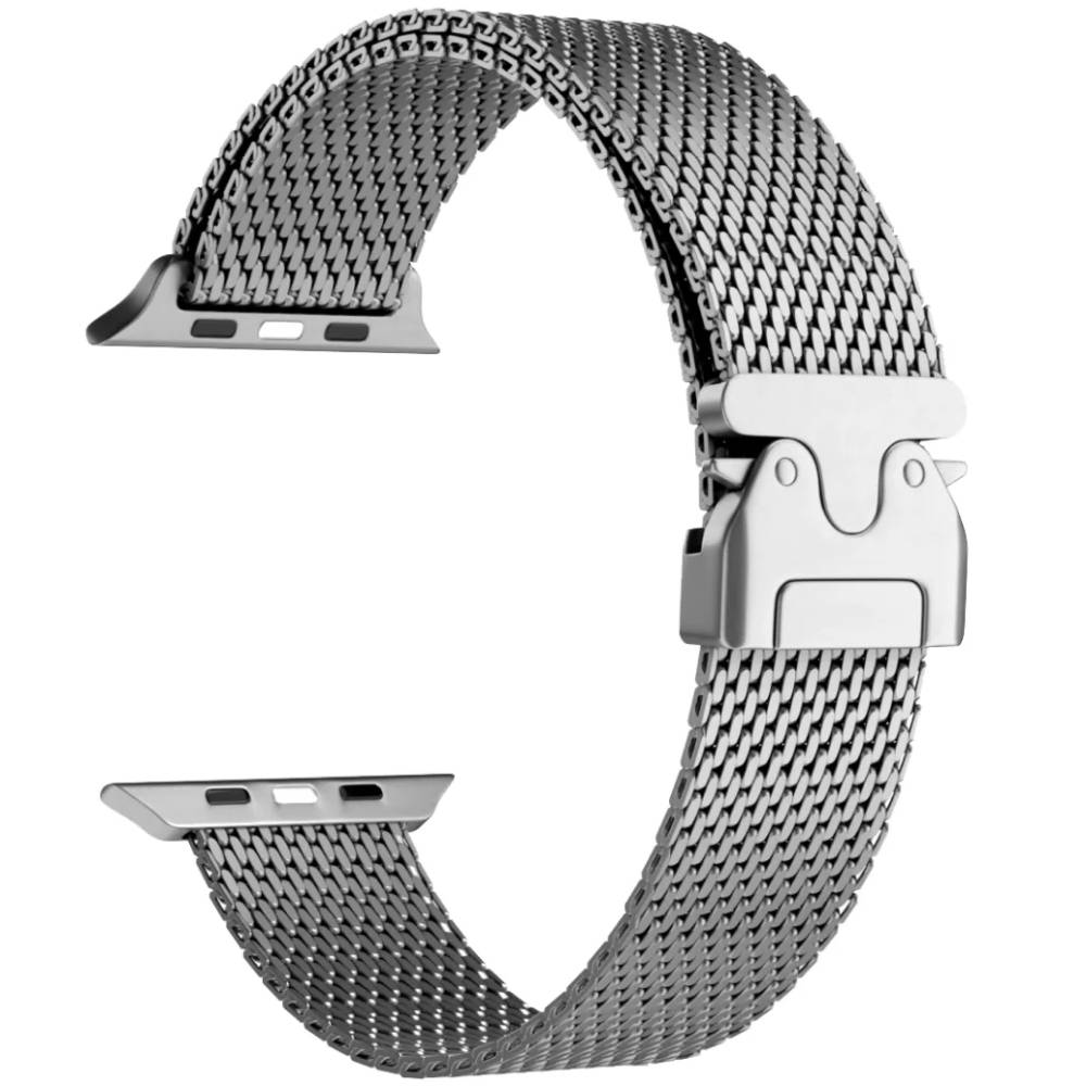 Ремешок Caweon Fiori для Apple Watch 44mm/45mm/46mm/49mm, нержавеющая сталь, серебристый