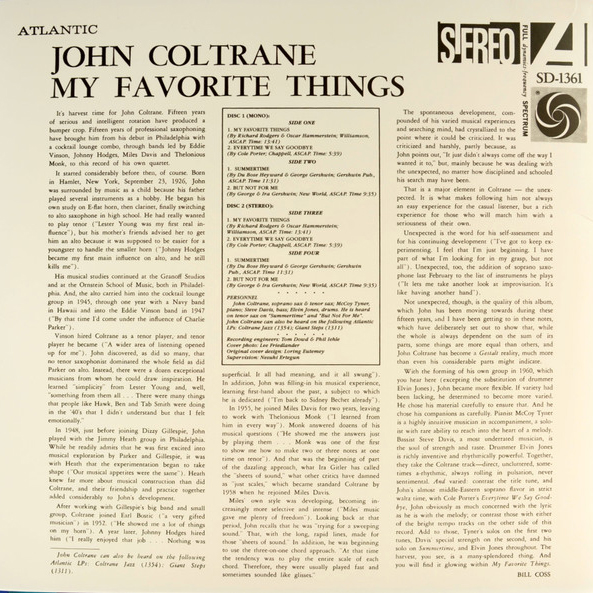 Виниловая пластинка John Coltrane - My Favorite Things (1961) 0603497842827 - фото 2