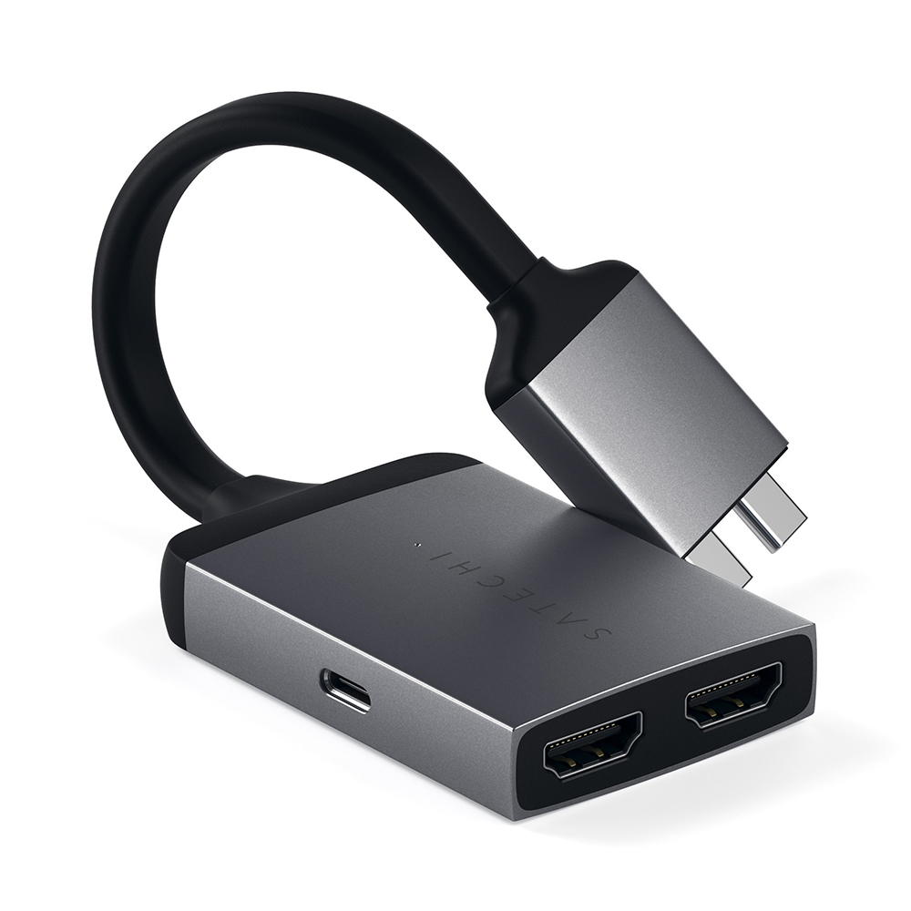 

Адаптер мультипортовый Satechi Type-C Dual HDMI Adapter 3 в 1, серый космос