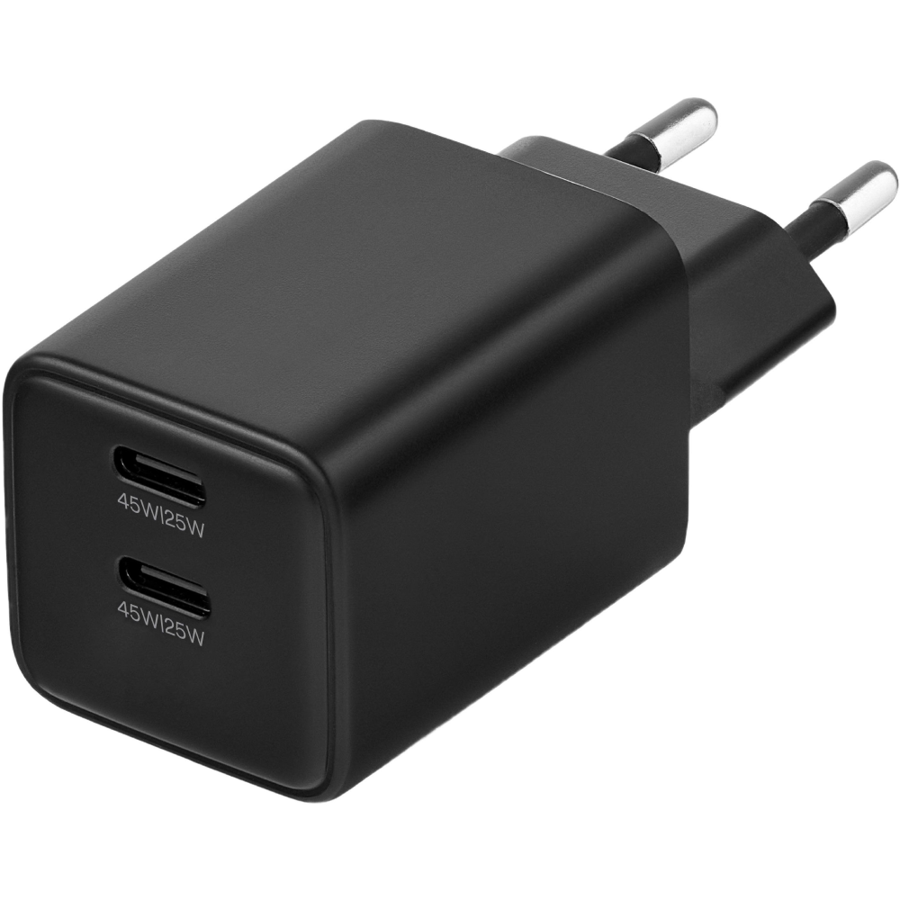 Зарядное устройство сетевое uBear Wall charger Bridge, 45Вт, черный