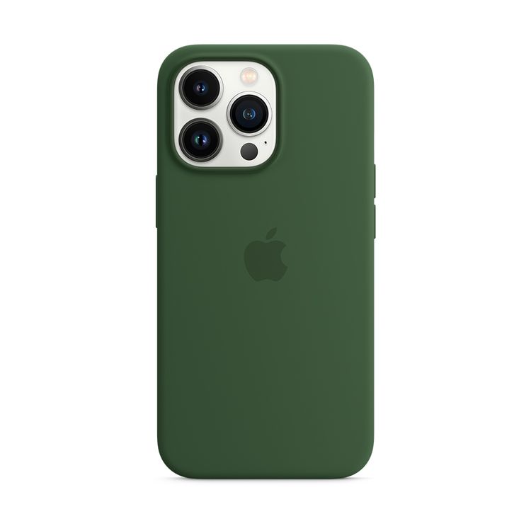 

Чехол-накладка Apple MagSafe для iPhone 13 Pro, силикон, зеленый клевер