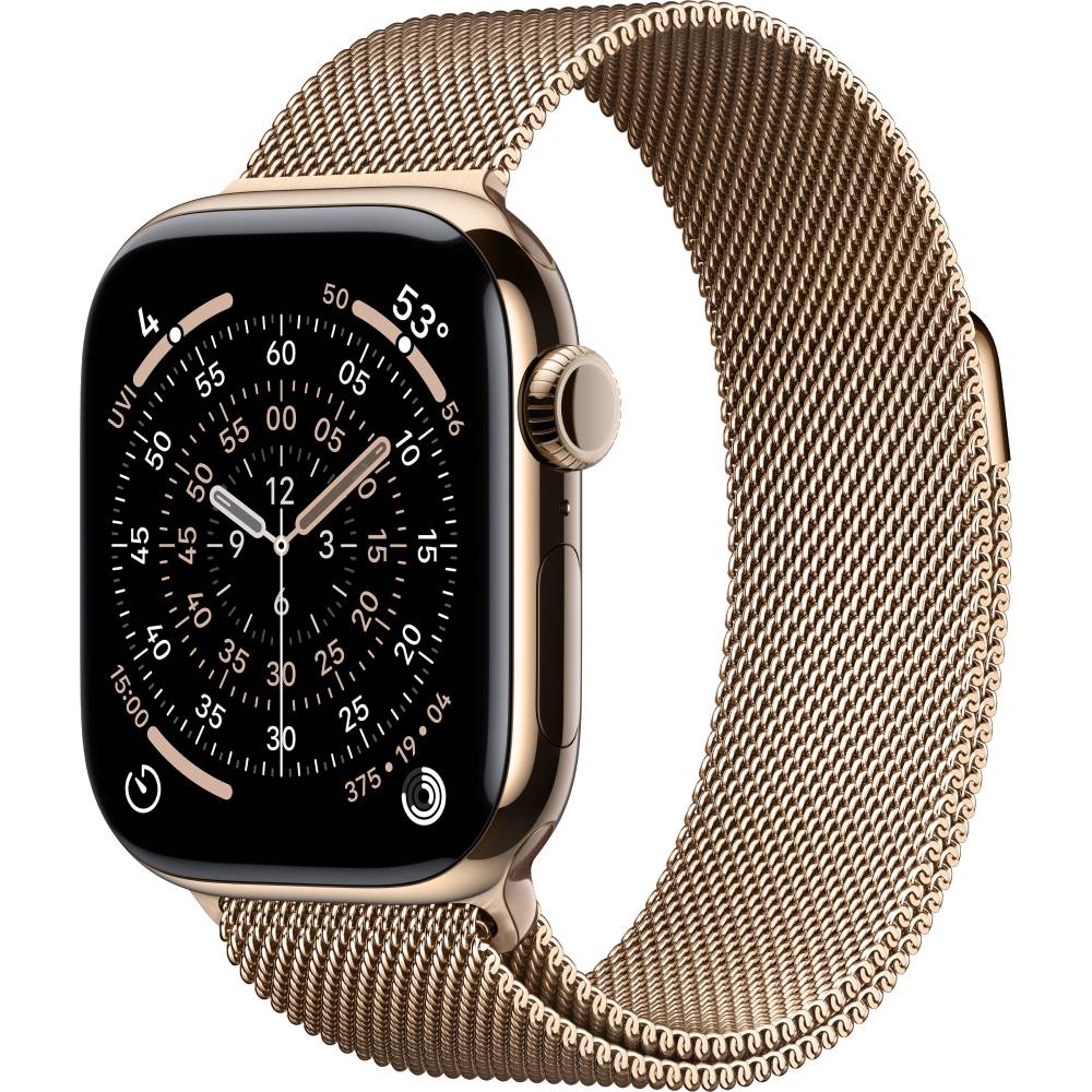 Смарт-часы Apple Watch Series 11 GPS + Cellular 42mm (Золотой титан (Gold Titanium), Milanese Loop золотой, размер One Size)