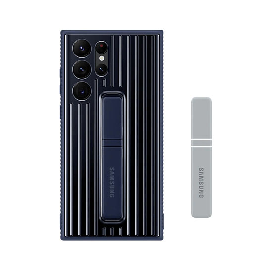 

Чехол-накладка Samsung Protective Standing для Galaxy S22 Ultra, силикон, темно-синий