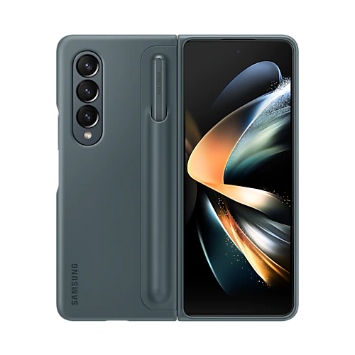 

Чехол-накладка Samsung Standing Cover с пером для Galaxy Z Fold4, силикон, серо-зеленый