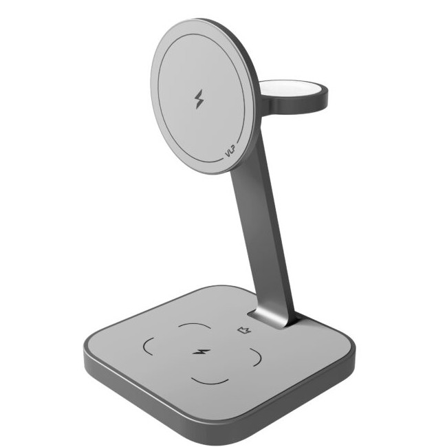 Зарядное устройство беспроводное VLP Unity Power 3 в 1 для Apple, 15Вт, серый космос