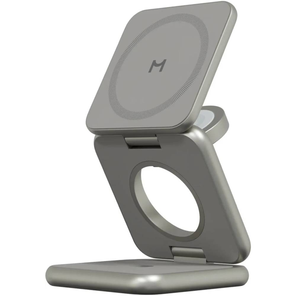 Зарядное устройство беспроводное Magssory Fold Pro 3 в 1, 23Вт, титан