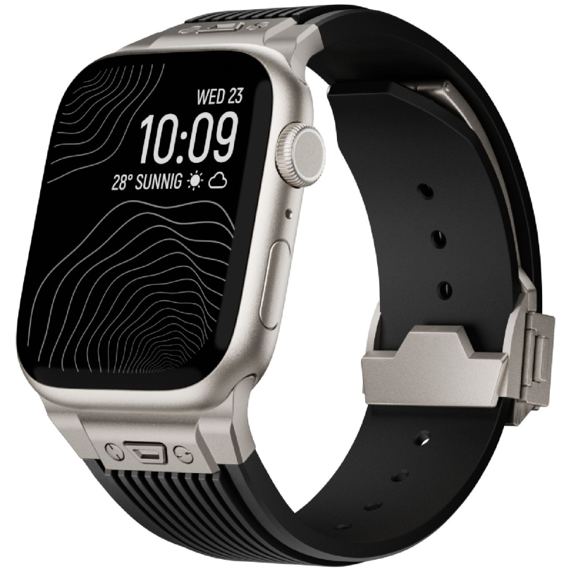 Ремешок Monocozzi ESSENTIALS для Apple Watch 45mm/46mm/49mm, силикон, черный