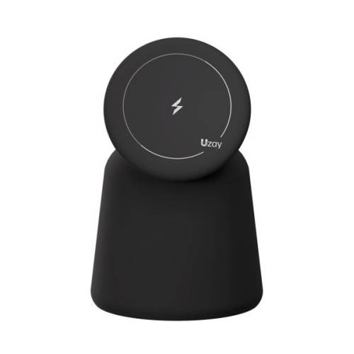 Зарядное устройство беспроводное Uzay Drum Charger 2in1, 15Вт, черный