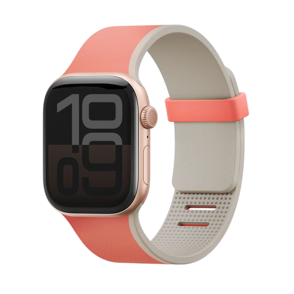 Ремешок Uniq Revix IV reversible Magnetic для Apple Watch 45mm/46mm/49mm, силикон, коралловый/бежевый