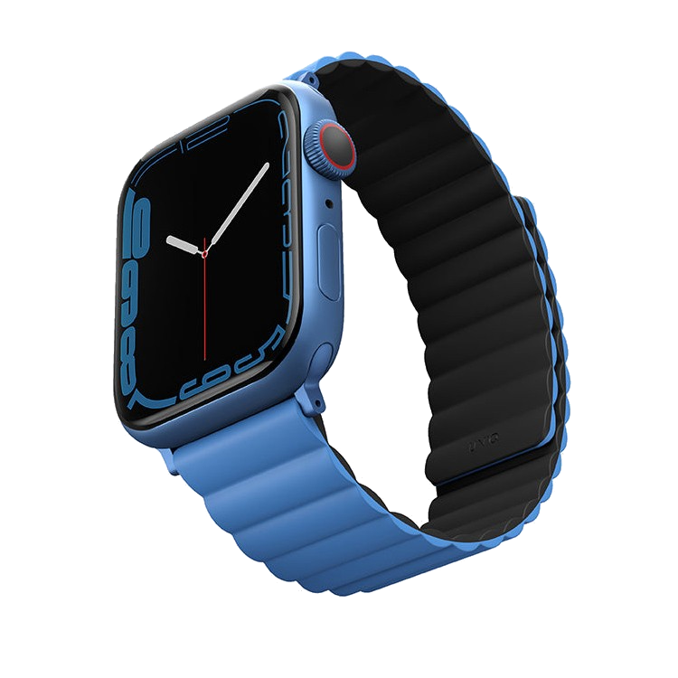 Ремешок Uniq Revix для Apple Watch 45mm/46mm/49mm, силикон, синий/черный