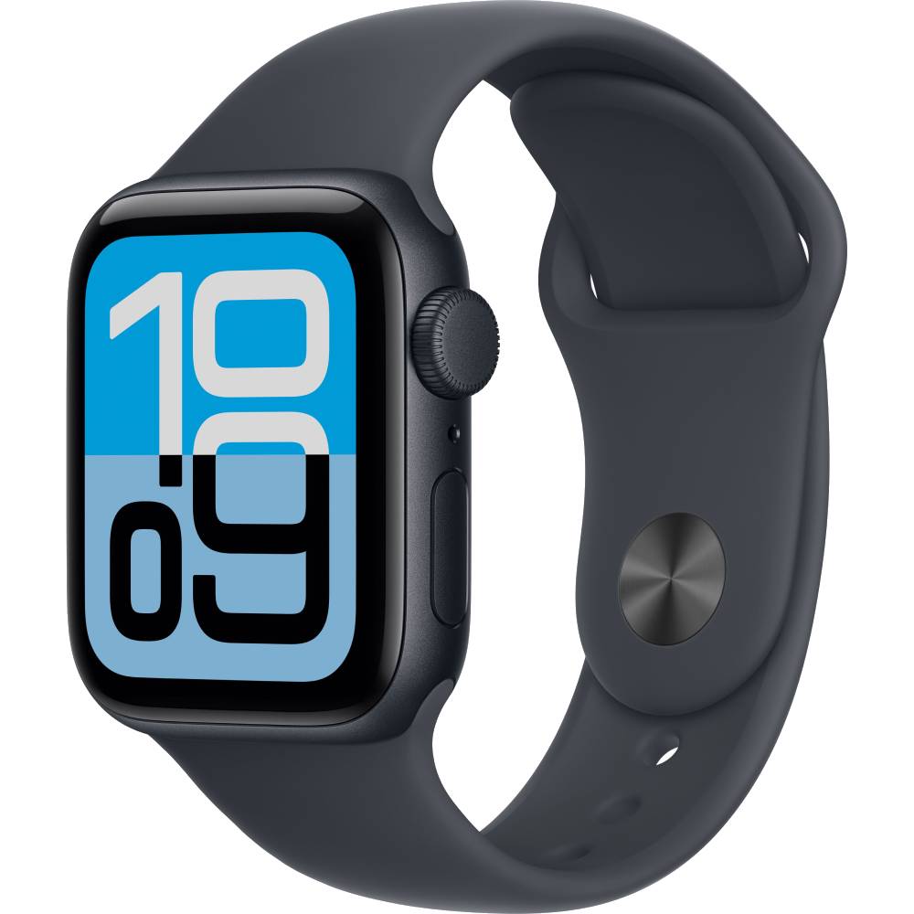 Смарт-часы Apple Watch SE 3 GPS 40mm (корпус - полночный черный, ремешок Sport Band темная ночь, размер S/M)