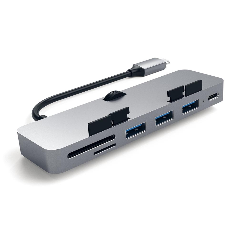 

Адаптер мультипортовый Satechi Type-C Clamp Hub Pro 6 в 1, серый космос