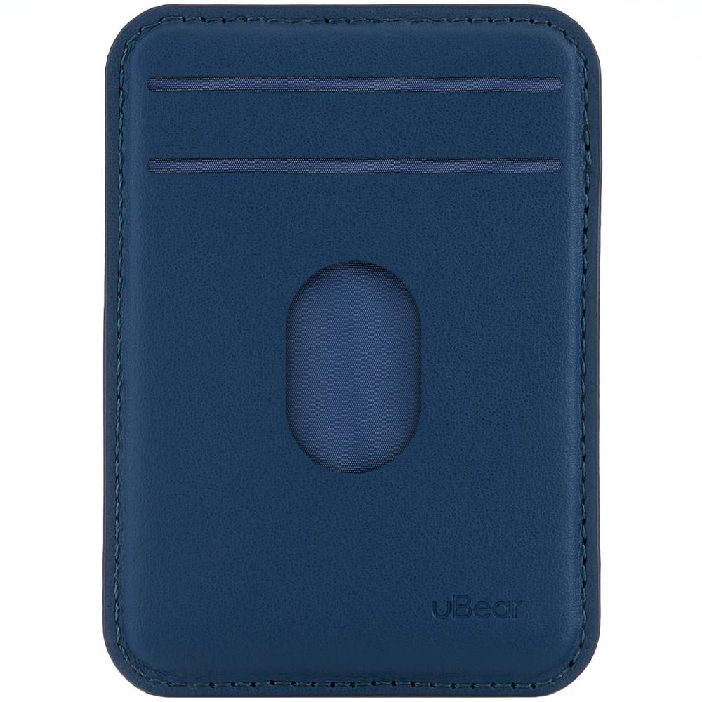 Кардхолдер uBear Split MagSafe, экокожа, синий