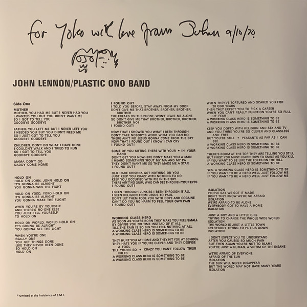 Виниловый альбом John Lennon / Plastic Ono Band - John Lennon / Plastic Ono Band (deluxe) (1970), Rock 602507354541 - фото 3