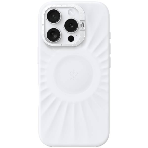 Чехол-накладка PYNANA Starlight для iPhone 16 Pro Max, экокожа, белый