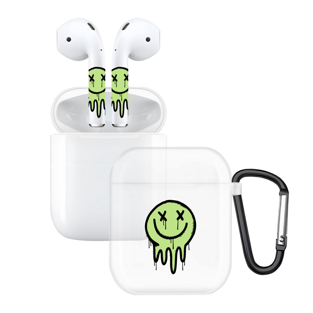 Чехол и наклейки Asynora Glow Melting Face, для AirPods 2