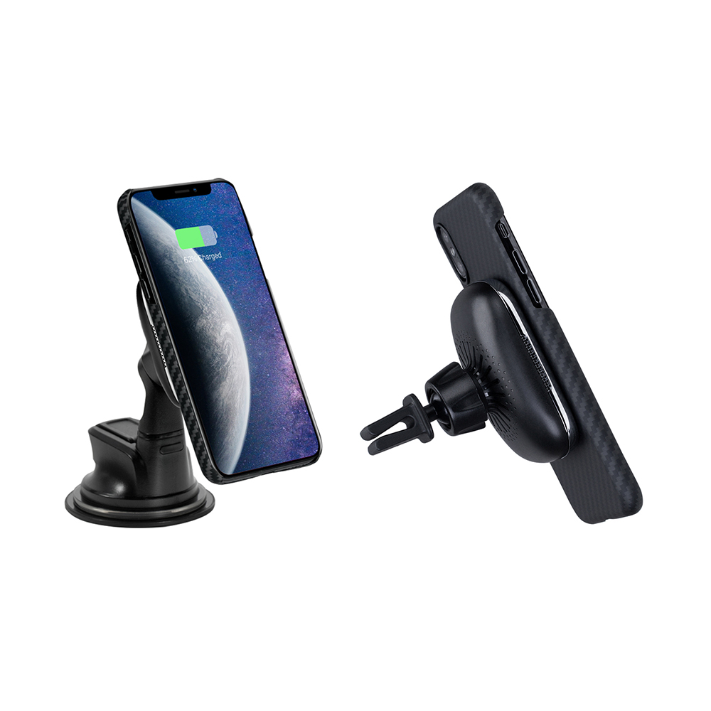 Автомобильный держатель Pitaka MagMount Qi Combo черный купить в iPort -  Apple Premium Reseller в Санкт-Петербурге