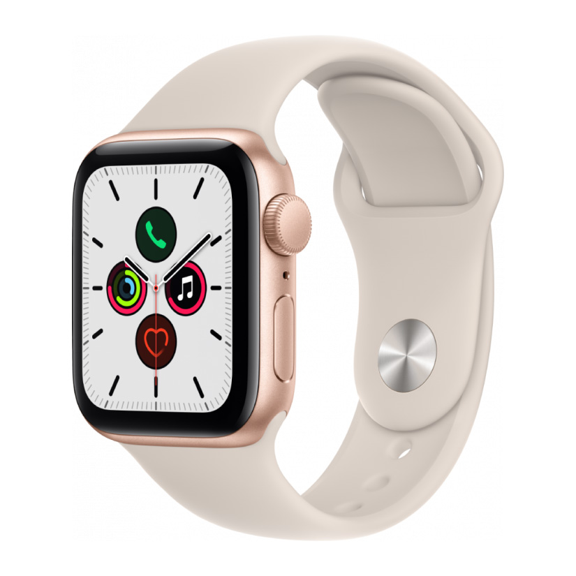 

Apple Watch SE GPS 40mm (корпус - золотистый, спортивный ремешок цвета сияющая звезда)