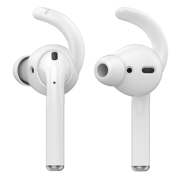 Силиконовые амбушюры Deppa Hooks для AirPods, 2 пары, цвет белый — фото №0