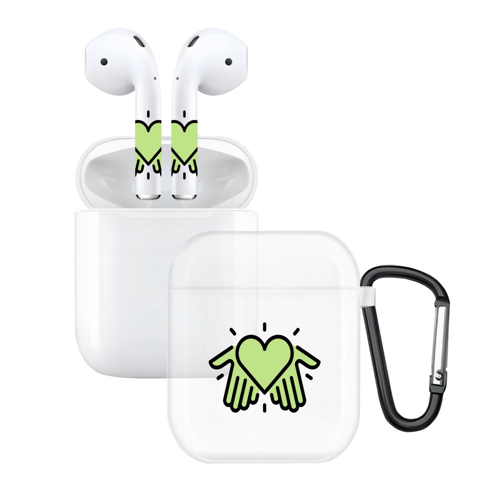 Чехол и наклейки Asynora Glow Heart, для AirPods 2