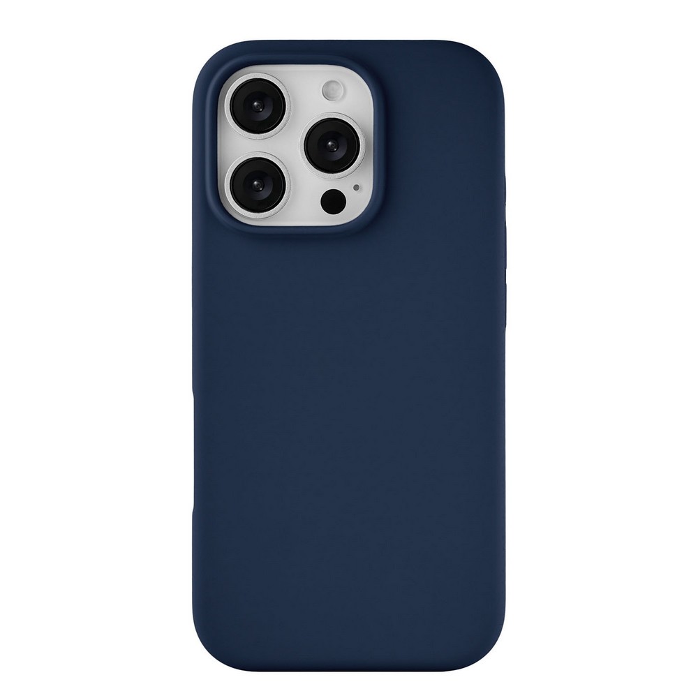 Чехол-накладка uBear Touch Mag Case для iPhone 16 Pro, силикон, темно-синий