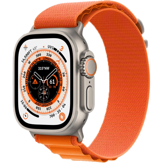 

Apple Watch Ultra GPS + Cellular 49mm (ремешок Alpine Loop оранжевый, IP6X), Титан