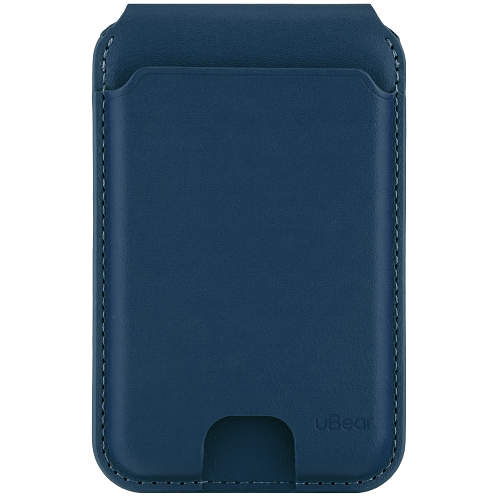 Кардхолдер uBear Fold MagSafe, экокожа, синий