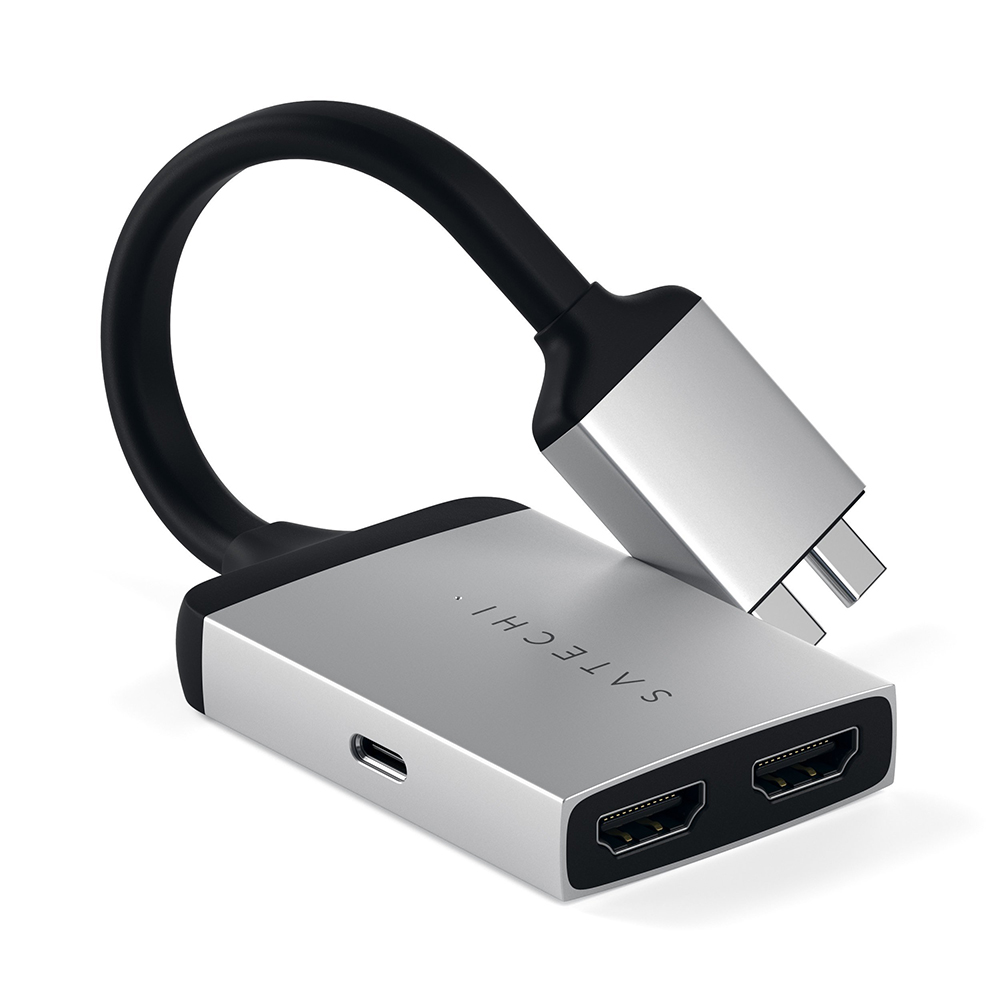 

Адаптер мультипортовый Satechi Type-C Dual HDMI Adapter 3 в 1, серебристый