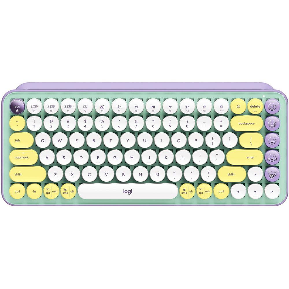 

Клавиатура Logitech POP Keys Wireless, мятный+сиреневый