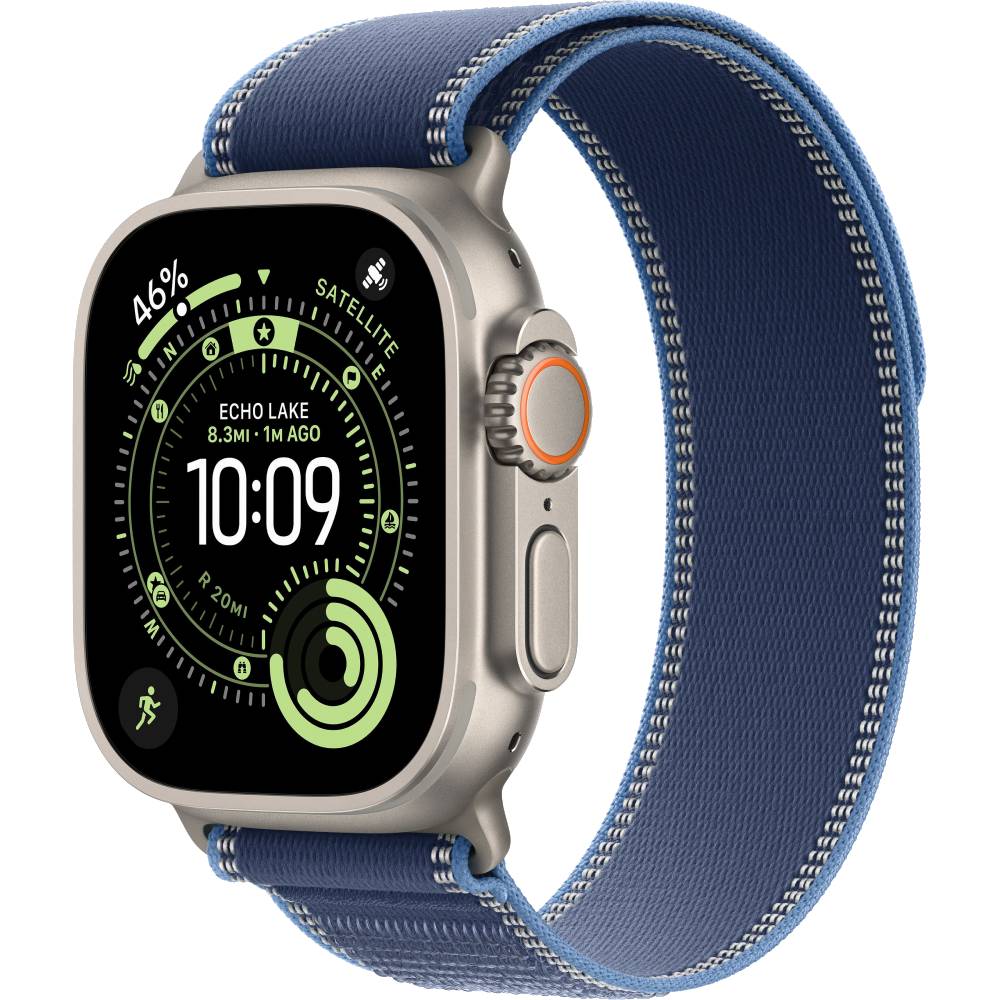 Смарт-часы Apple Watch Ultra 3 GPS + Cellular 49mm (Натуральный титан (Natural Titanium), Trail Loop светло-голубой, размер M/L)