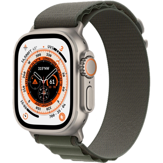 

Apple Watch Ultra GPS + Cellular 49mm (ремешок Alpine Loop зеленый, IP6X), Титан