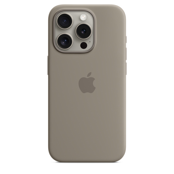 

Чехол-накладка Apple MagSafe для iPhone 15 Pro, силикон, глина, Серый