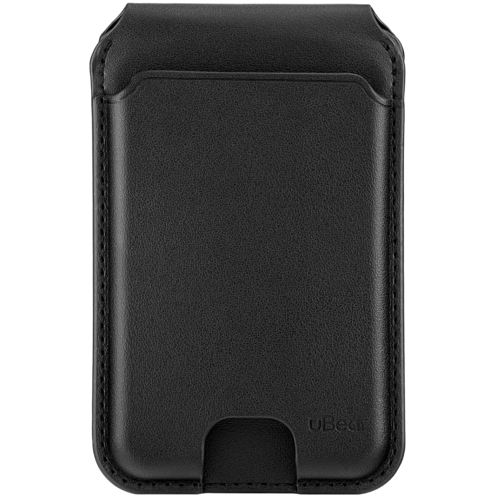 Кардхолдер uBear Fold MagSafe, экокожа, черный