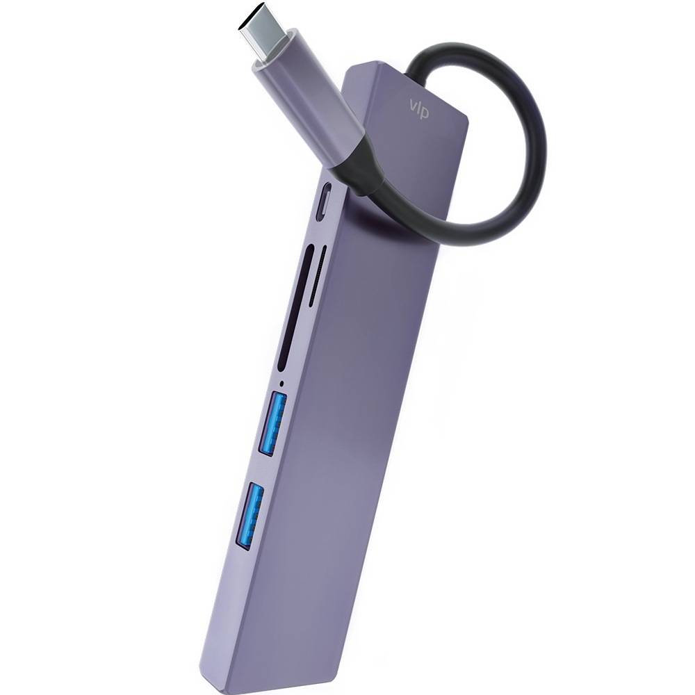 

Адаптер мультипортовый VLP Multiport Hub 6 in 1 6 в 1, графитовый