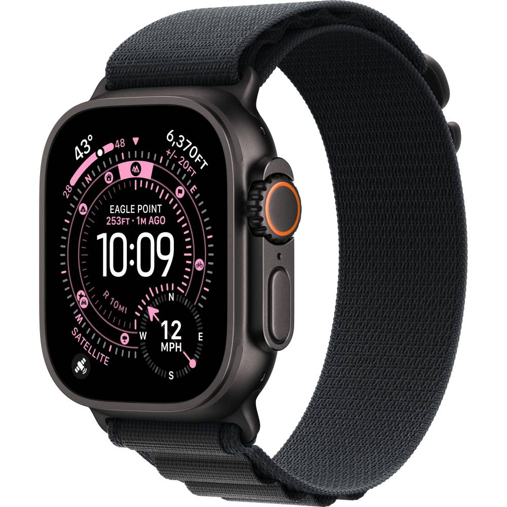 Смарт-часы Apple Watch Ultra 3 GPS + Cellular 49mm (Чёрный титан (Black Titanium), Ocean Band чёрный, размер One Size)
