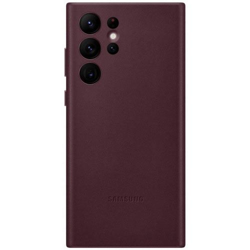 

Чехол-накладка Samsung Leather для Galaxy S22 Ultra, кожа, бургунди