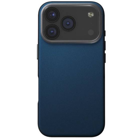 Чехол-накладка Uniq Lyden DS для iPhone 17 Pro, экокожа, синий/серый